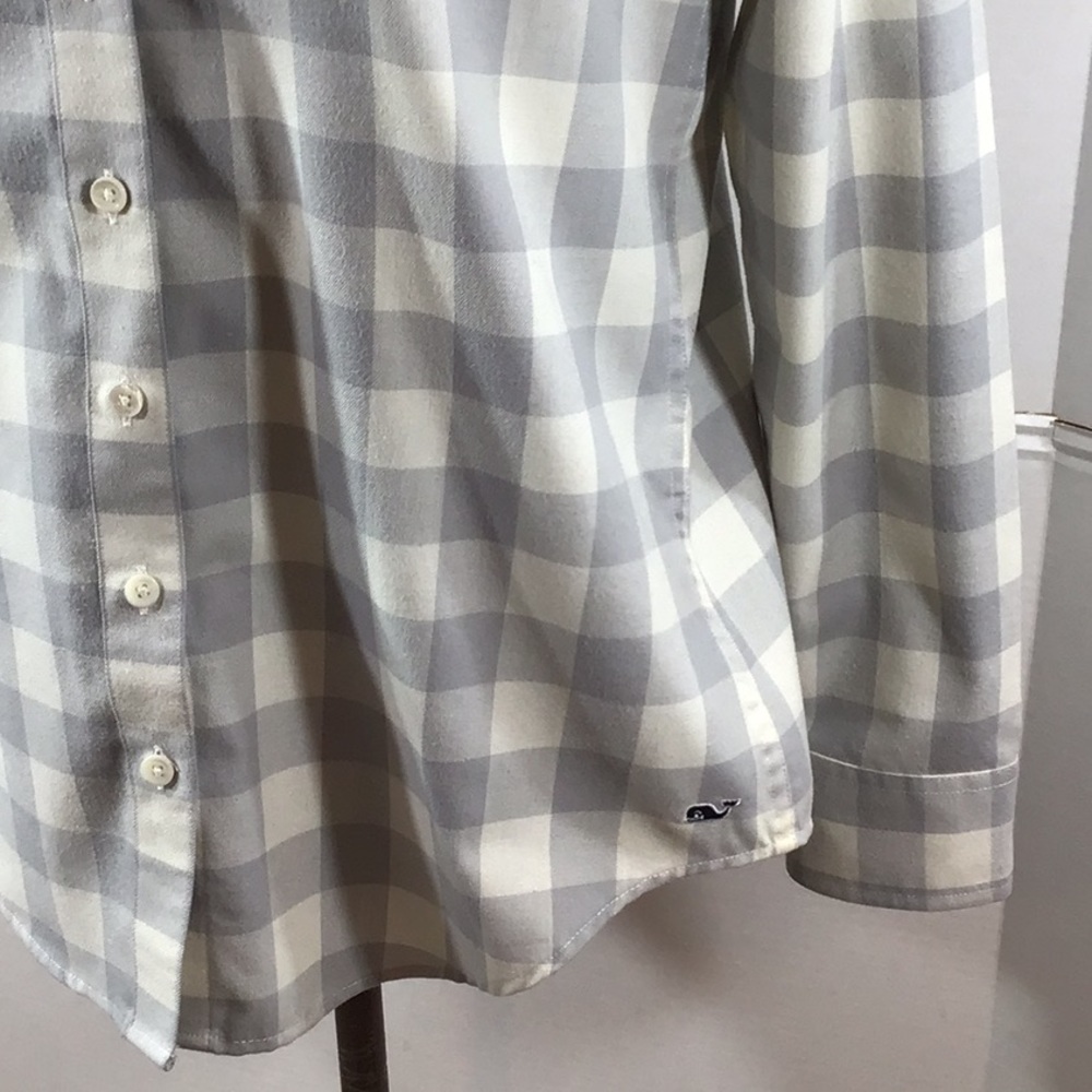 Vineyard Vines Gray Block Checkered Button Front … - image 4